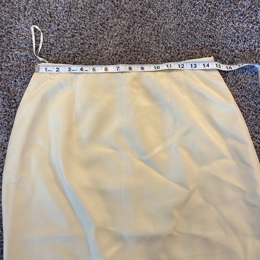 Vintage Silk Skirt Blazer Suit Set Valerie Stevens Pale Yellow - Picture 11 of 15